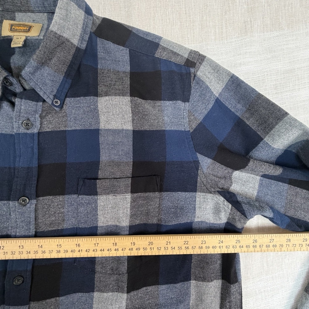 Lot of 2 The Foundry Supply Flannel Men's Shirt Sz XLT Plaid XL Tall EUC - Picture 7 of 8